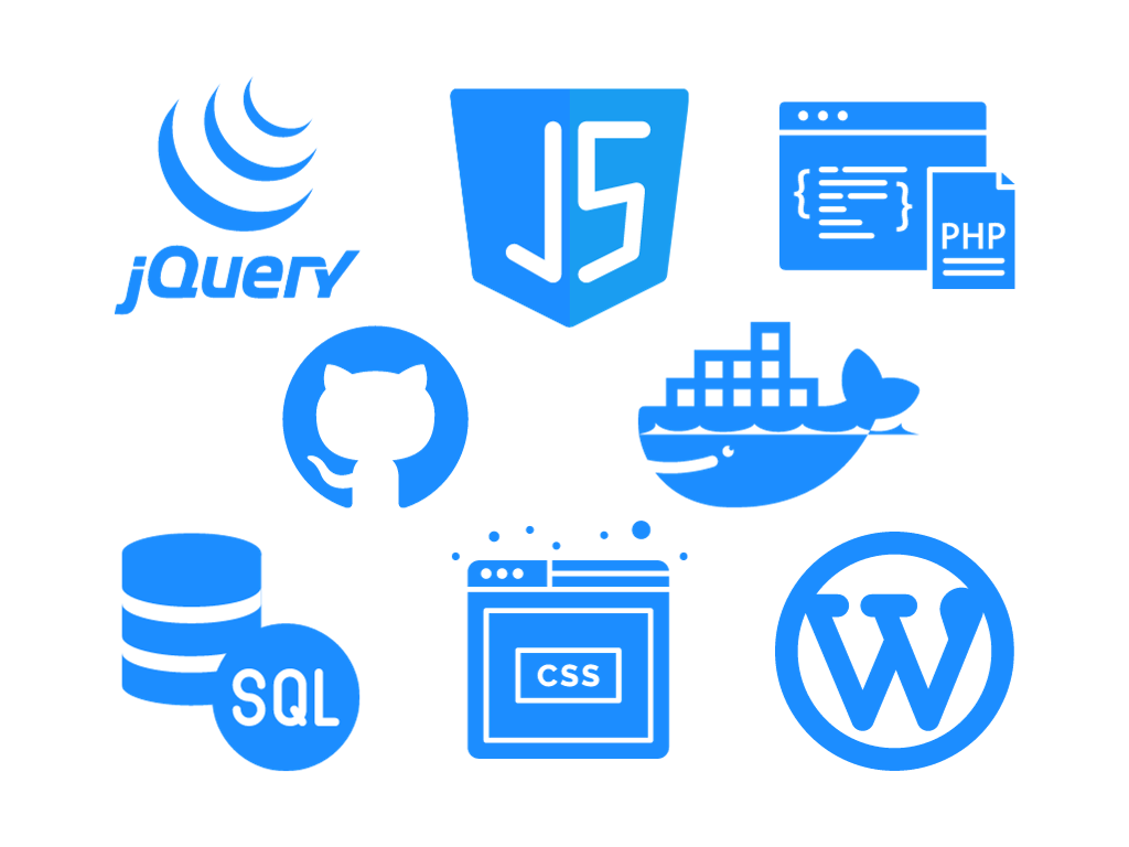 jQuery,Javascript,PHP,Github,Docker,SQL,CSS,WordPressを学べる学習プログラム